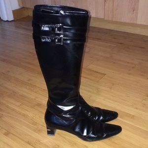 Louis Vuitton black leather boots
